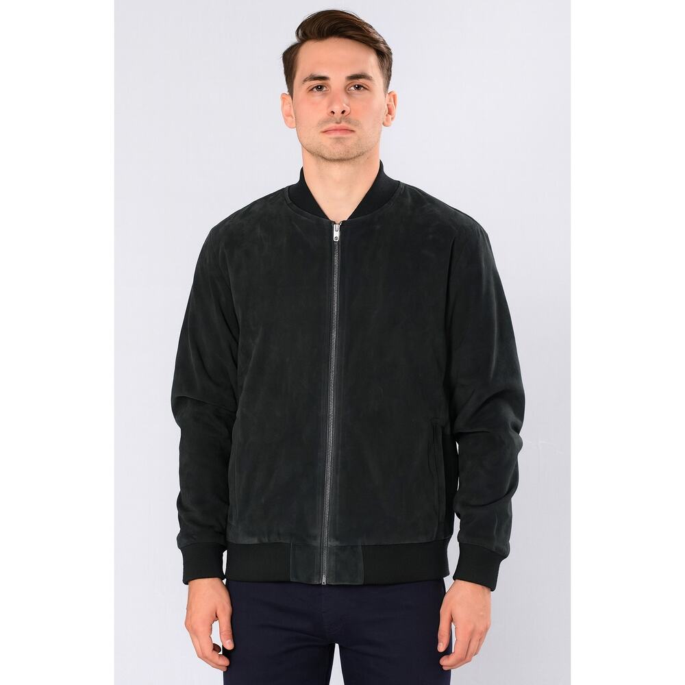 COOFANDY Men's Suede Bomber Jacket, Lightweight, Varsity Style, Size Small, NWOT